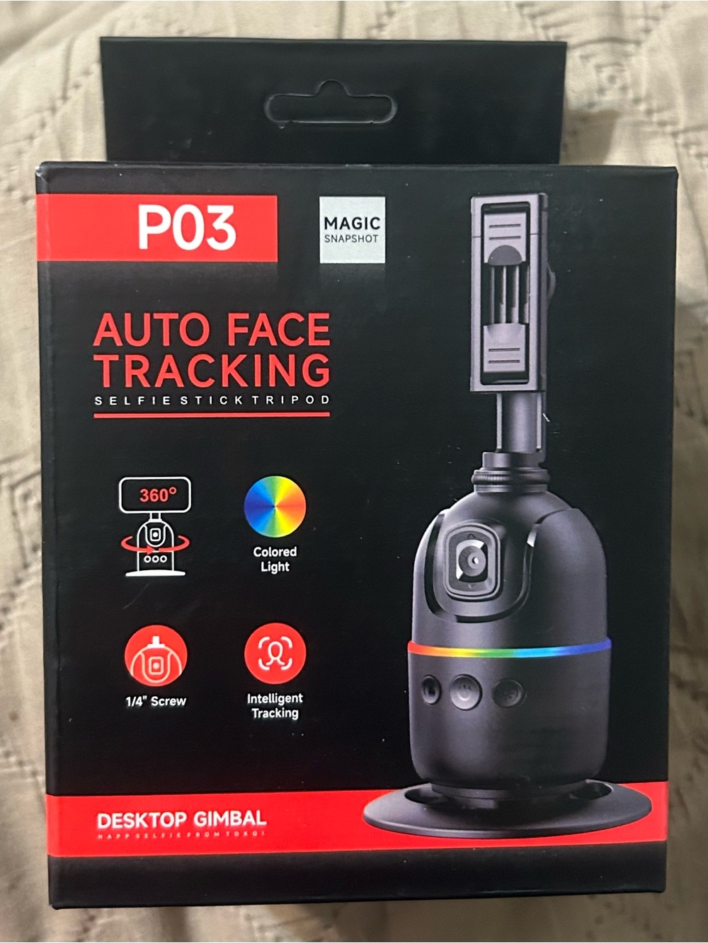 NIB Magic Snapshot PO3 Auto Face Tracking Gimbal Smart Tripod